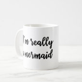 私は実際に人魚のマグです コーヒーマグカップ (正面左)
