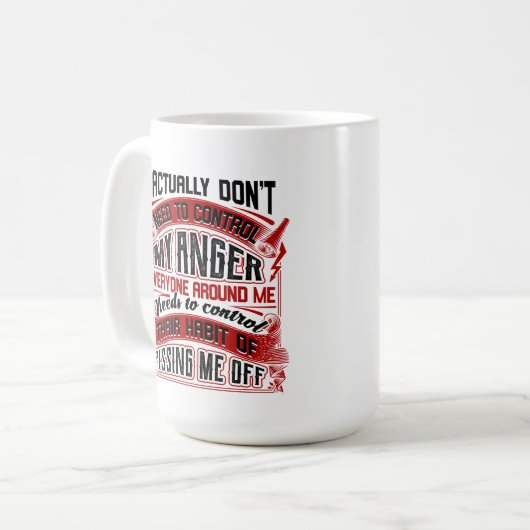私は実際に怒りのマグを制御する必要はない コーヒーマグカップ (正面左)