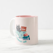 私は室内猫おもしろい ツートーンマグカップ (正面左)