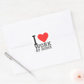 私は家で働くのが大好きだ スクエアシール (封筒)