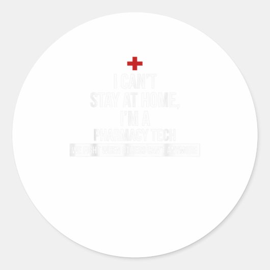 私は家に滞在できない薬局の技術Tシャツ ラウンドシール (正面)
