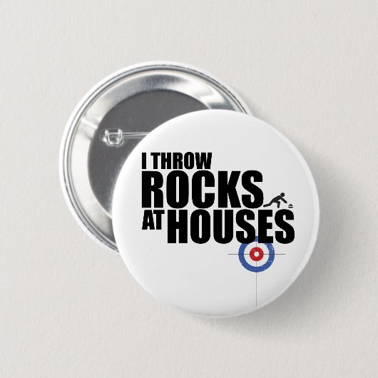 私は家のカールで石を投げます 缶バッジ (正面&裏面)