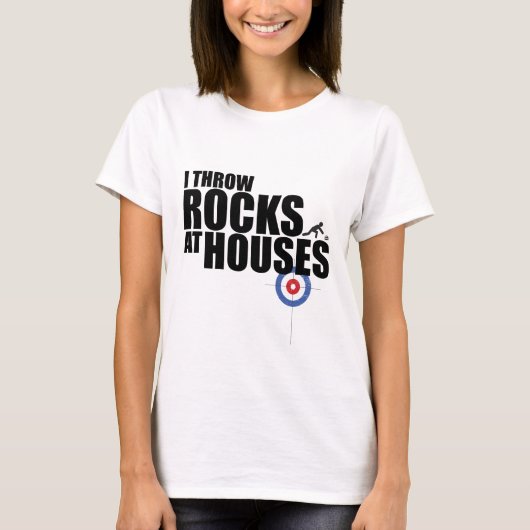私は家の中で石を投げる Tシャツ (正面)