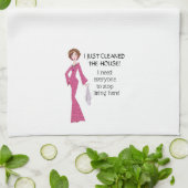 私は家を掃除した – ここに住むストップためにすべての人！ キッチンタオル (折り畳み)