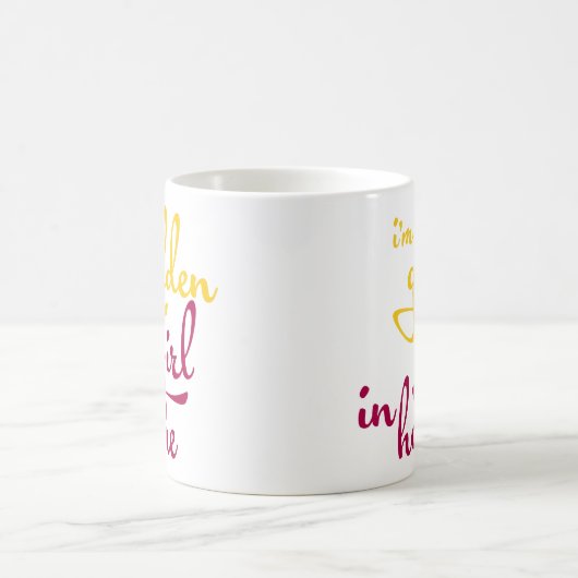 私は家庭のおもしろいな引用文の金女の子です コーヒーマグカップ (中央)