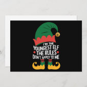 私は家族のクリスマスに最も若い小妖精や小人にマッチ シーズンカード (正面/裏面)