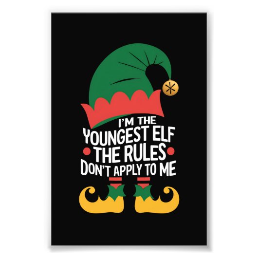 私は家族のクリスマスに最も若い小妖精や小人にマッチ フォトプリント            (正面)