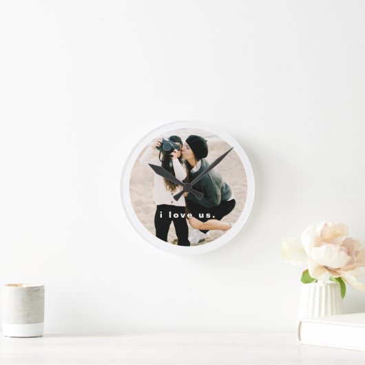 私は家族の写真モダンの記念に愛 ラウンド壁時計 (ホーム)