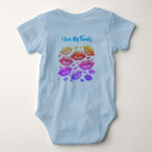 私は家族の幼児Tシャツが大好き ベビーボディスーツ (裏面)