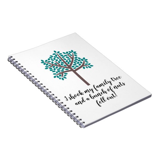 私は家族の木を振り、ナッツの束が落ちた ノートブック (右側)