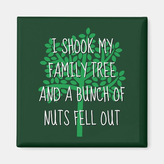 私は家族の木を振り、ナッツの束が落ちた マグネット (正面)