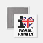 私は家族の磁王室の石が大好き マグネット (正面/裏面)