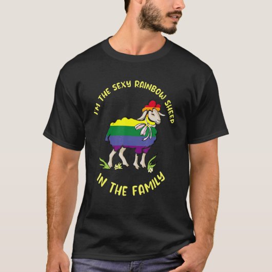 私は家族のLgbtqプライドの虹の羊 Tシャツ (正面)