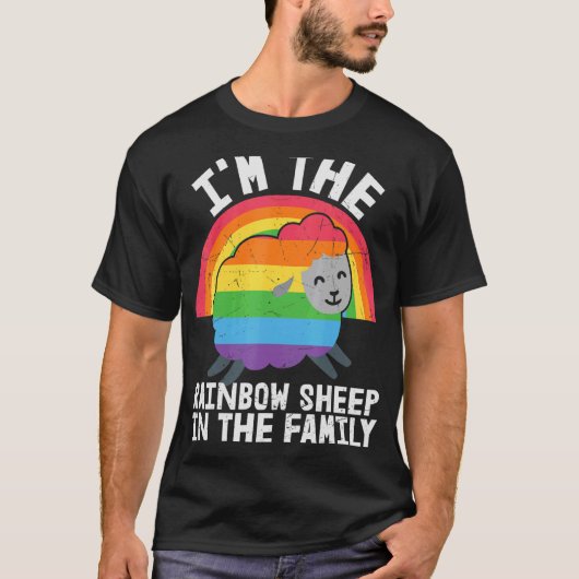 私は家族のLgbtqプライドの虹の羊 Tシャツ (正面)