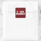 私は家族を愛している スクエアシール (バッグ)