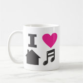 私は家音楽を愛します コーヒーマグカップ (左)