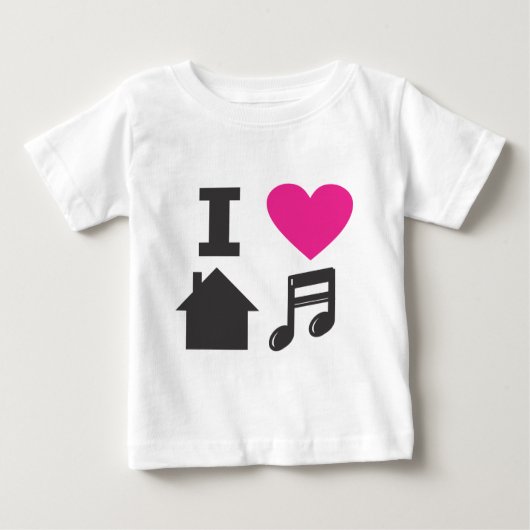 私は家音楽を愛します ベビーTシャツ (正面)