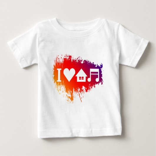 私は家音楽を愛します ベビーTシャツ (正面)