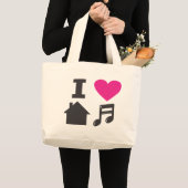 私は家音楽を愛します ラージトートバッグ (正面(商品))