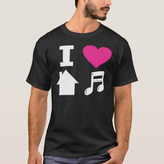 私は家音楽を愛します Tシャツ (正面)