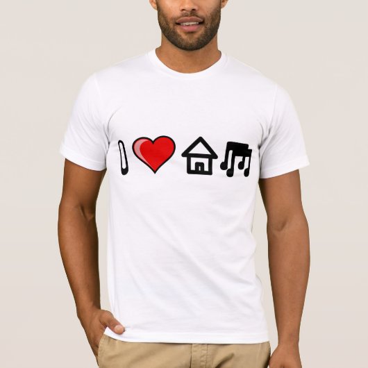私は家音楽を愛します Tシャツ (正面)