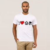 私は家音楽を愛します Tシャツ (正面フル)