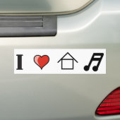私は家音楽クラブ協力を愛します バンパーステッカー (車上)