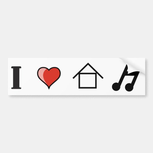 私は家音楽クラブ協力を愛します バンパーステッカー (正面)