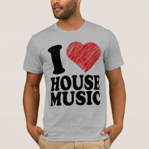 私は家音楽ハートの芸術のカッコいいのティーのTシャツを愛します Tシャツ
