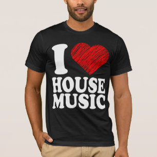 私は家音楽ハートの芸術のカッコいいをリミックスしますTシャツを愛しま Tシャツ