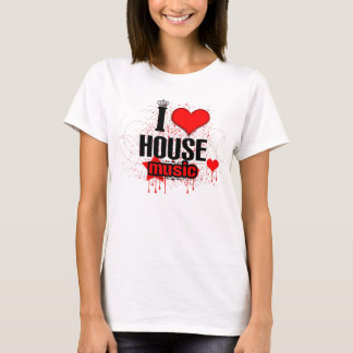 私は家音楽女性ティーを愛します Tシャツ