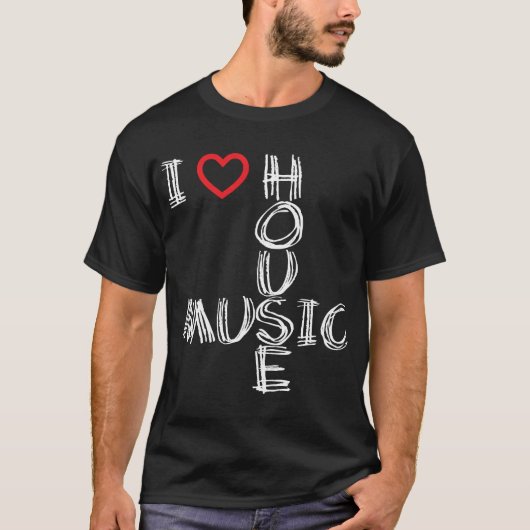私は家音楽4を愛します Tシャツ (正面)