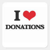 私は寄付が大好き スクエアシール (正面)