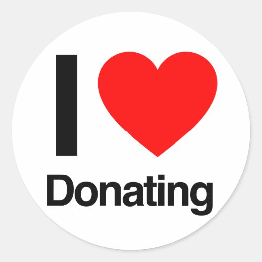 私は寄付するのが大好きだ ラウンドシール (正面)