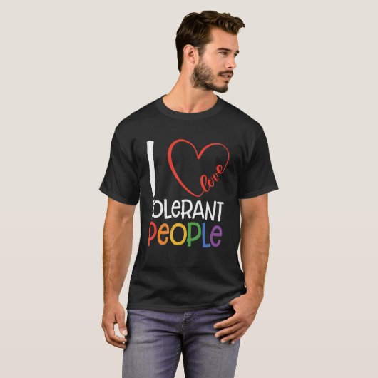 私は寛容な人々バイセクシャルゲイパンセクシャル雨 Tシャツ (正面フル)