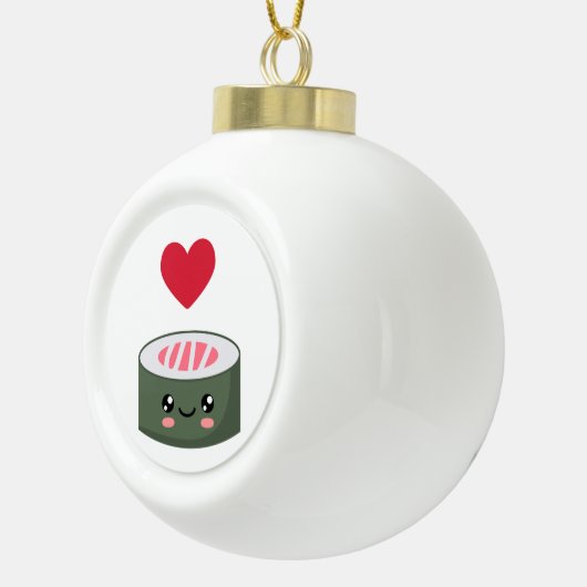 私は寿司が大好き セラミックボールオーナメント (右)