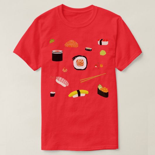 私は寿司が大好転がき Tシャツ (デザイン正面)