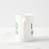 私は寿司が大嫌い好きじゃない ボーンチャイナマグカップ (裏面)