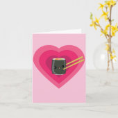 私は寿司のかわいいの寿司ロールメッセージカードを愛します カード (黄色い花)