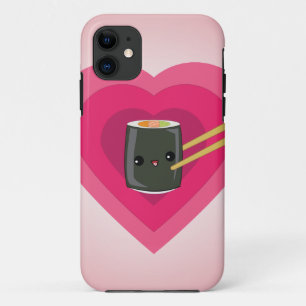 私は寿司のかわいいの寿司ロールiPhoneの場合を愛します iPhone 11 ケース