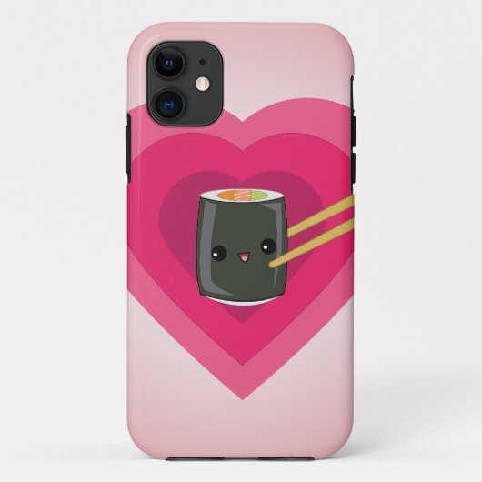 私は寿司のかわいいの寿司ロールiPhoneの場合を愛します Case-Mate iPhoneケース (裏面)