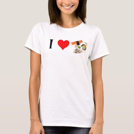 私は寿司のワイシャツを愛します Tシャツ (正面)