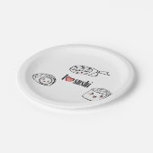 私は寿司の紙皿を愛します ペーパープレート (アングル)