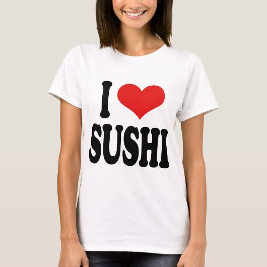 私は寿司を愛します Tシャツ (正面)