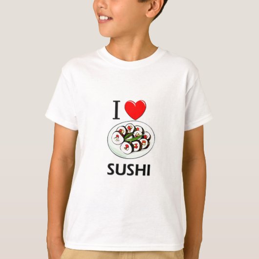 私は寿司を愛します Tシャツ (正面)