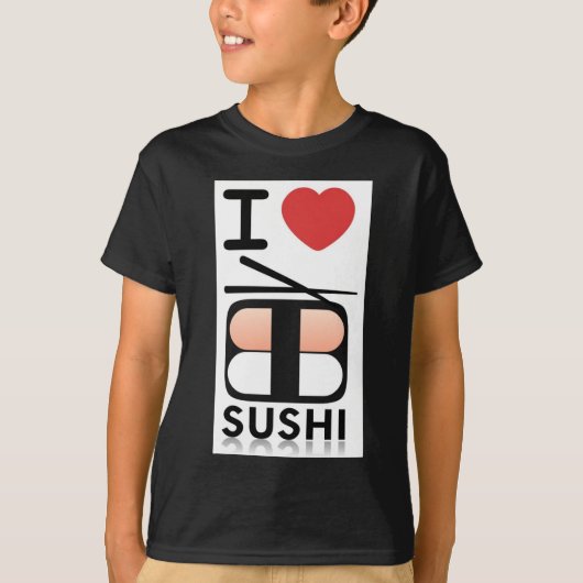 私は寿司を愛します Tシャツ (正面)