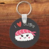 私は寿司シーフードが大好日本のき キーホルダー (正面)