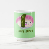 私は寿司フレーズが大好おもしろいき コーヒーマグカップ (中央)