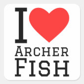 私は射手魚が大好きだ スクエアシール (正面)