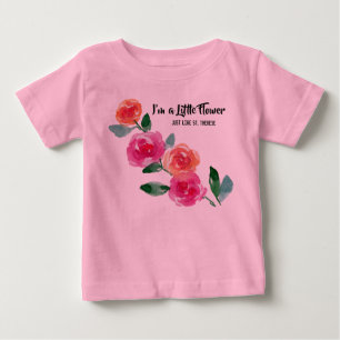 私は小さい花St.テレーズのバラです ベビーTシャツ